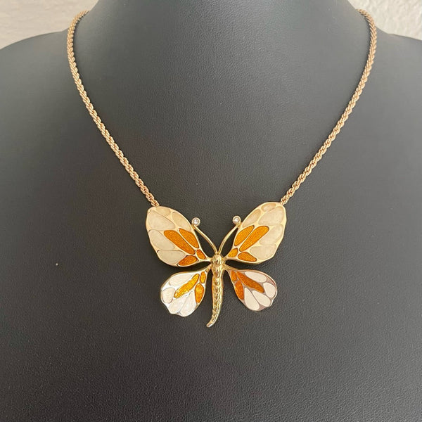 A Vintage Christian Dior Butterfly Necklace - Annabel James