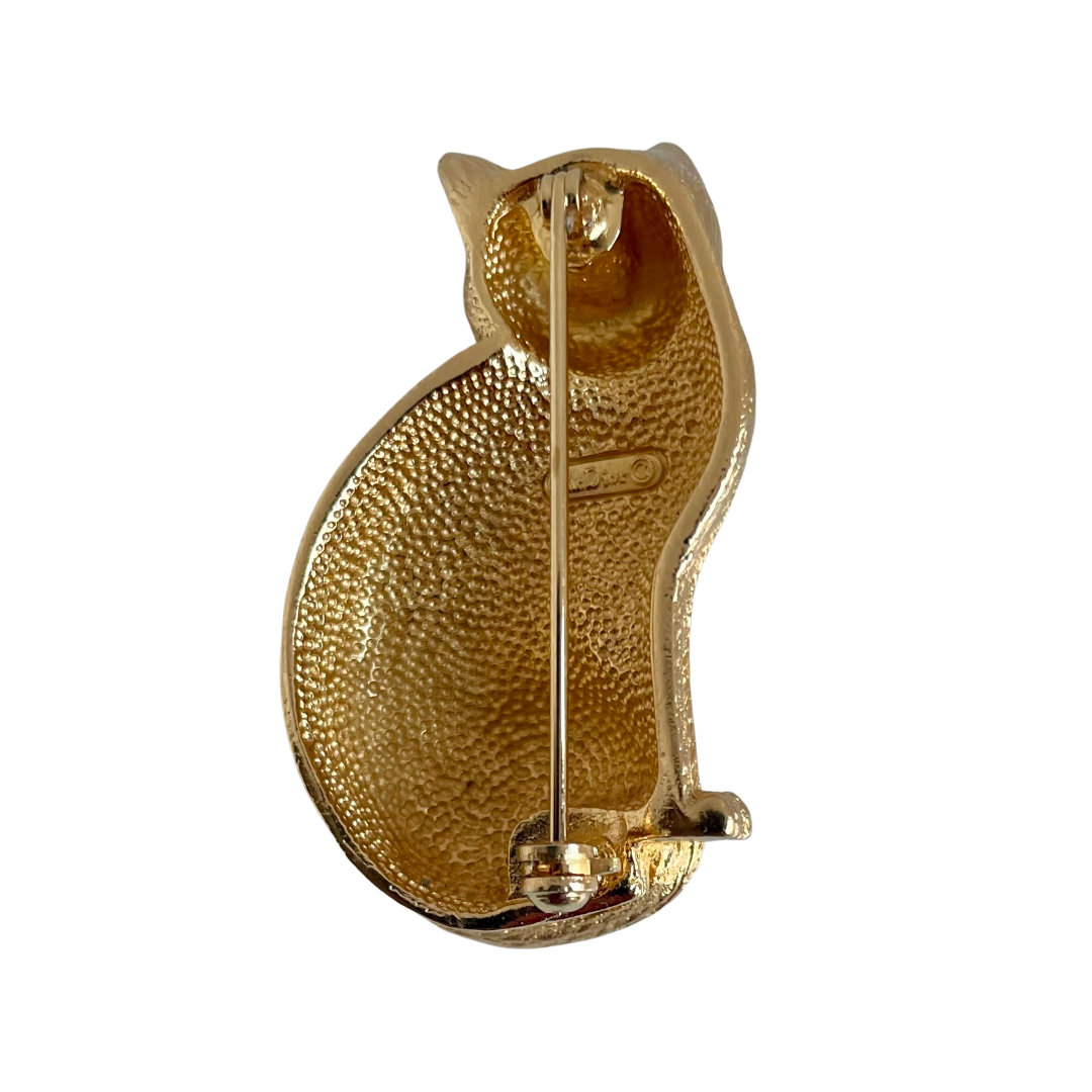 A Vintage Christian Dior Cat Brooch