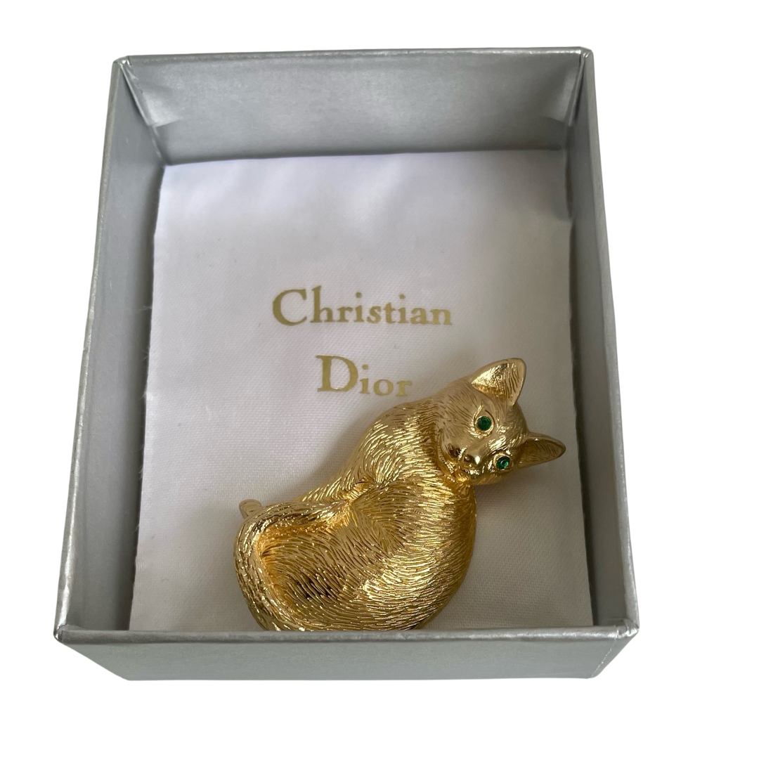 A Vintage Christian Dior Cat Brooch