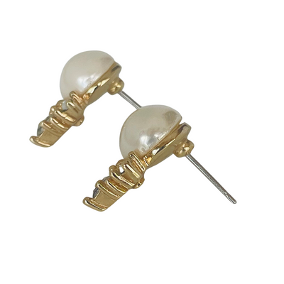 Vintage Christian Dior Pearl and Crystal Earrings