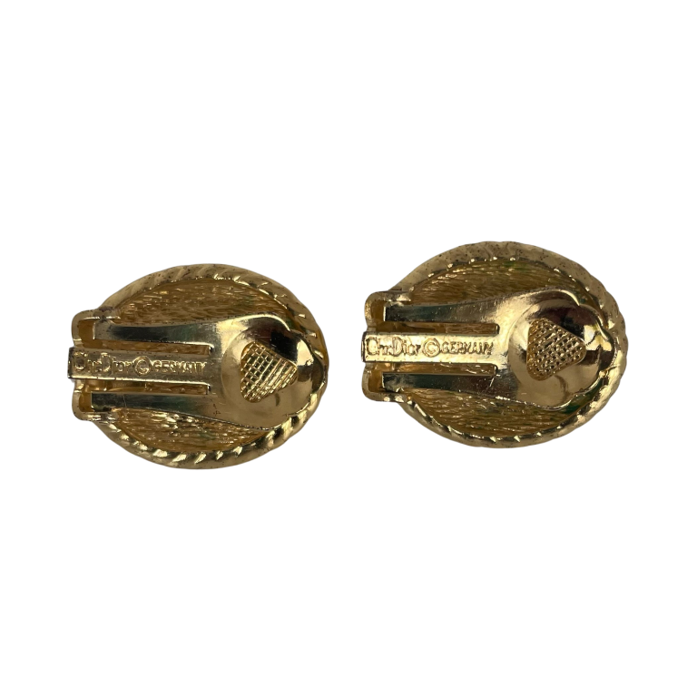 A pair of Vintage Christian Dior Faux Turquoise Clip On Earrings