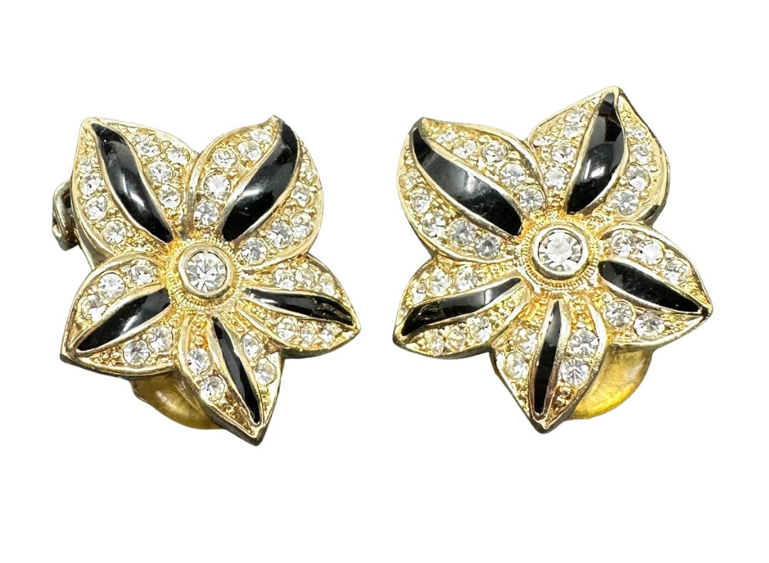 A pair of  Vintage Christian Dior Flower Clip Earrings