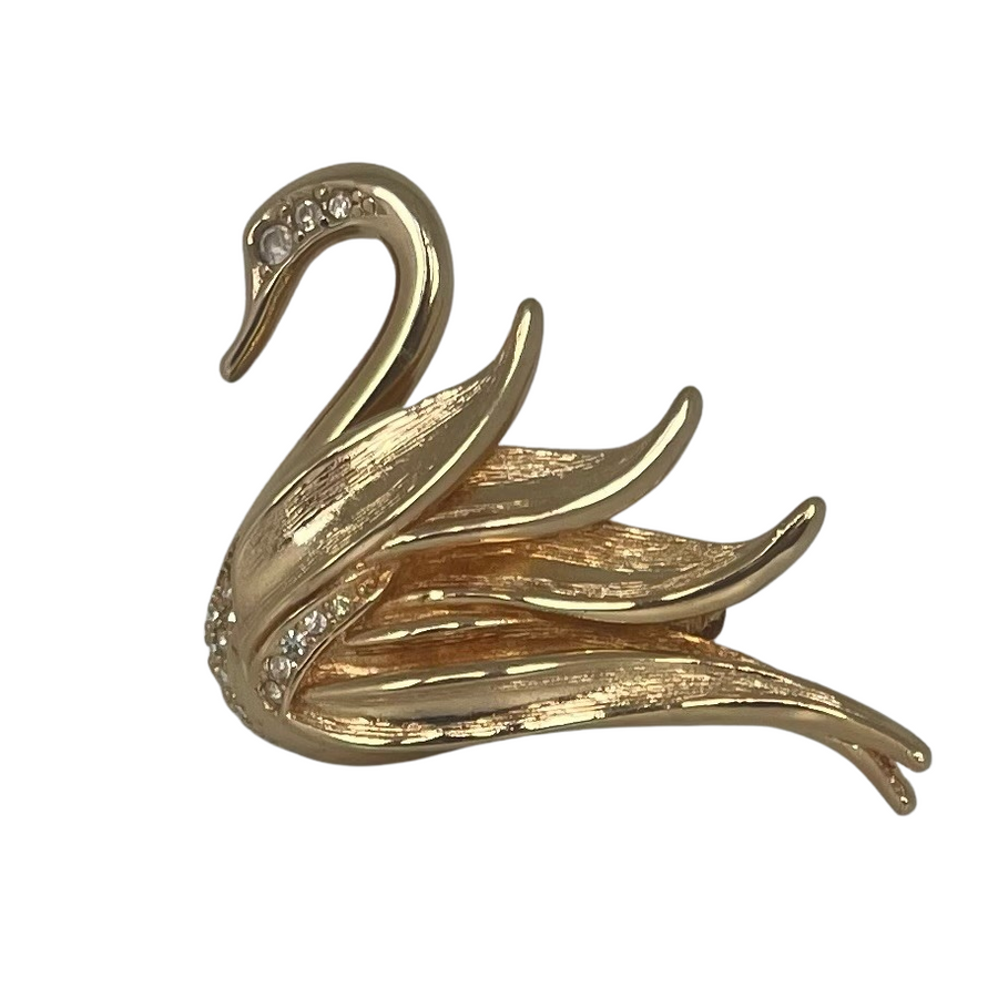 A Vintage Christian Dior Swan Brooch