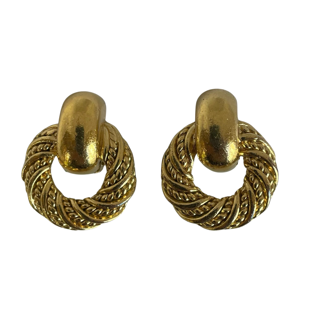 A pair of Vintage Christian Dior Door Knocker Clip-On Earrings