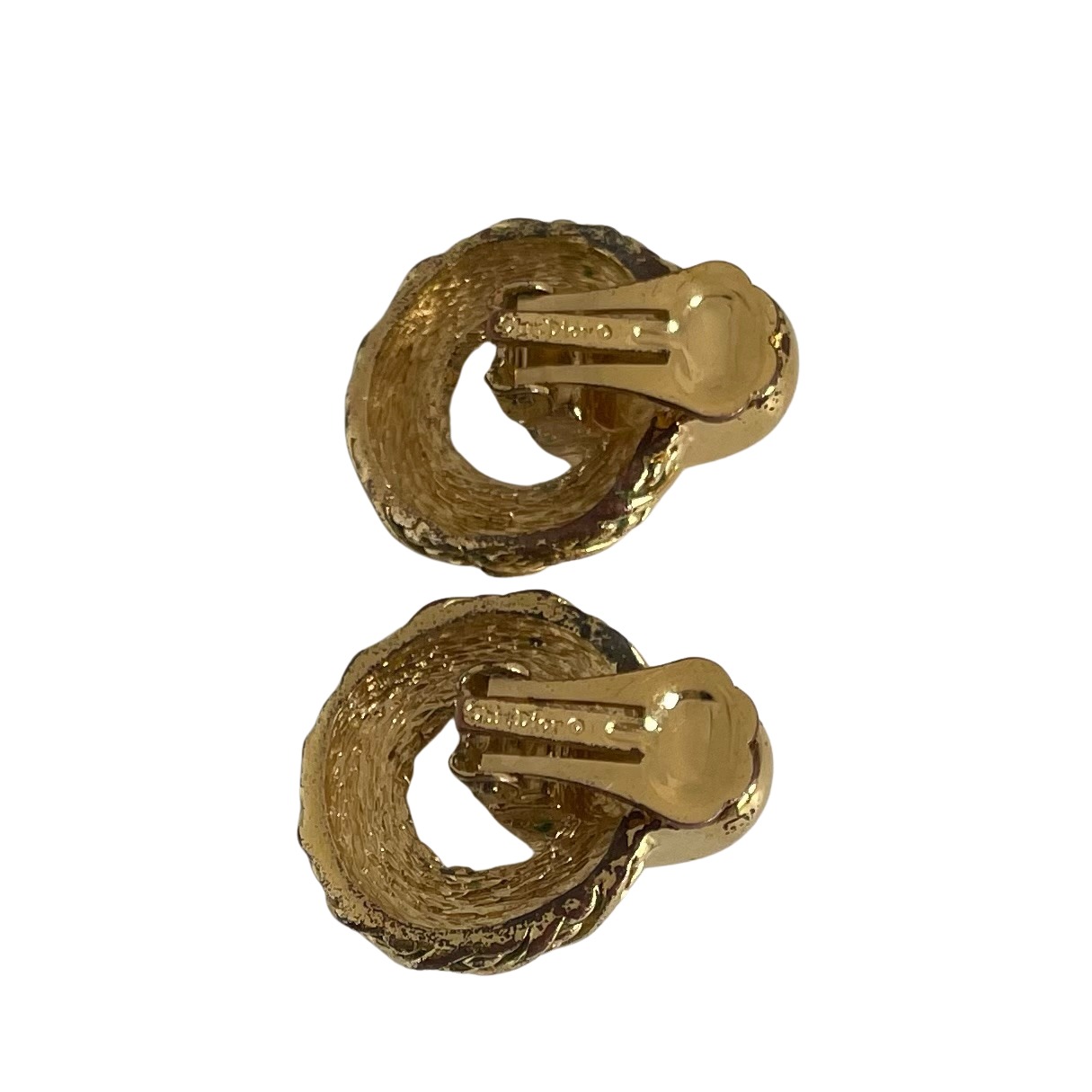 A pair of Vintage Christian Dior Door Knocker Clip-On Earrings