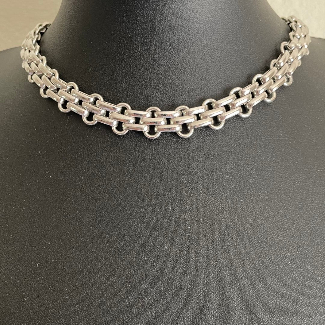 Vintage Christian Dior Silver Tone Necklace, 1980s