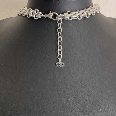 Vintage Christian Dior Silver Tone Necklace, 1980s