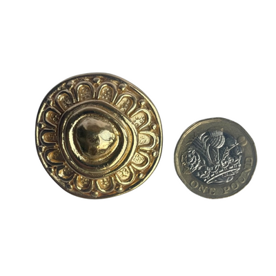 Vintage Christian Dior Embossed Sunburst Floral Clip Earrings, 1980s