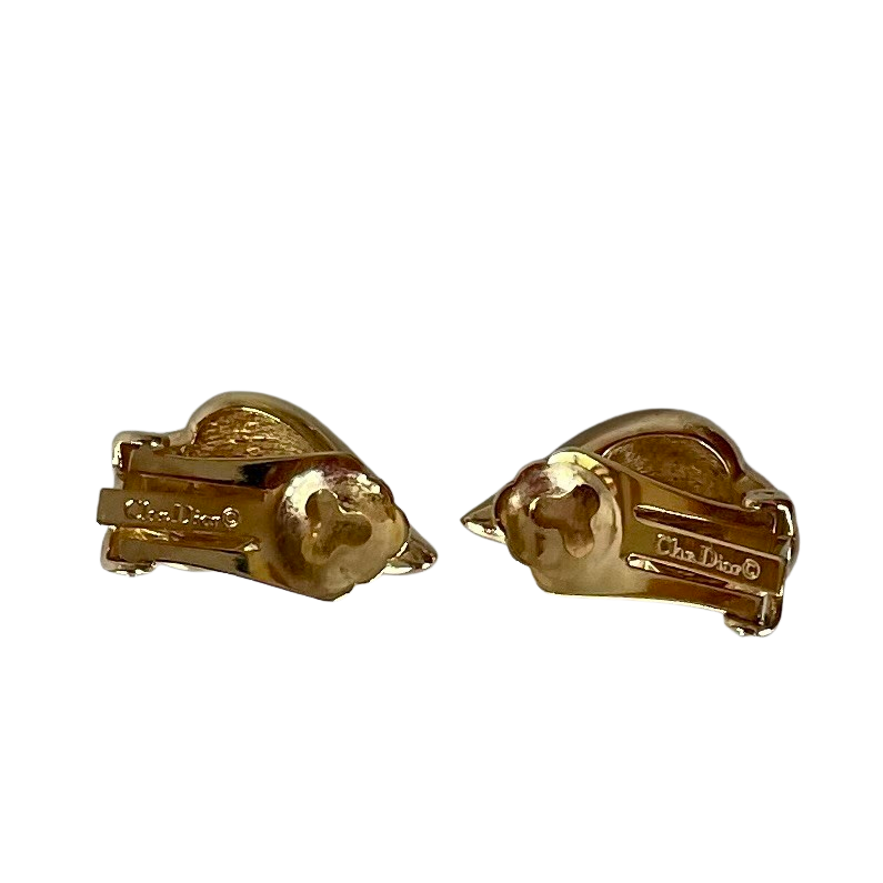 Vintage Christian Dior Crystal and Enamel Clip On Earrings