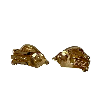 Vintage Christian Dior Crystal and Enamel Clip On Earrings