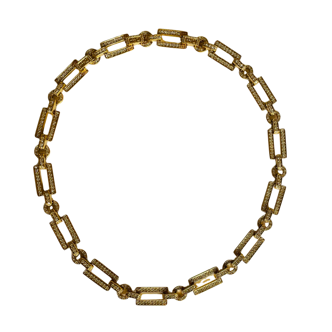 Vintage Christian Dior Chain Link Gold-Plated Necklace
