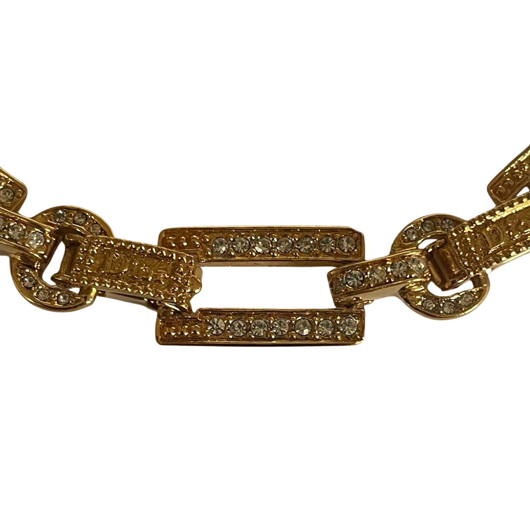 Vintage Christian Dior Chain Link Gold-Plated Necklace