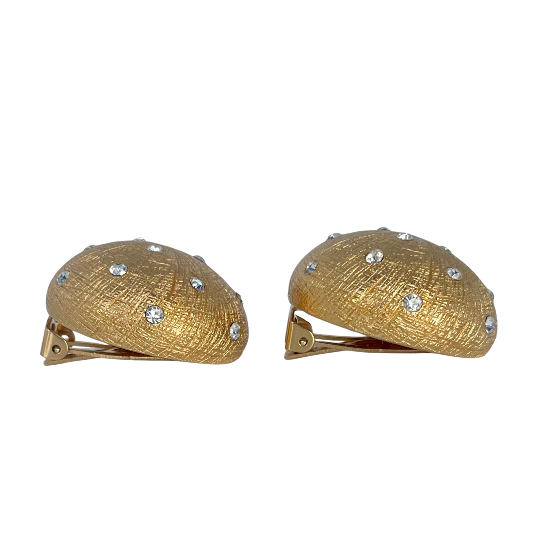 A pair of Vintage Christian Dior Domed Crystal Earrings
