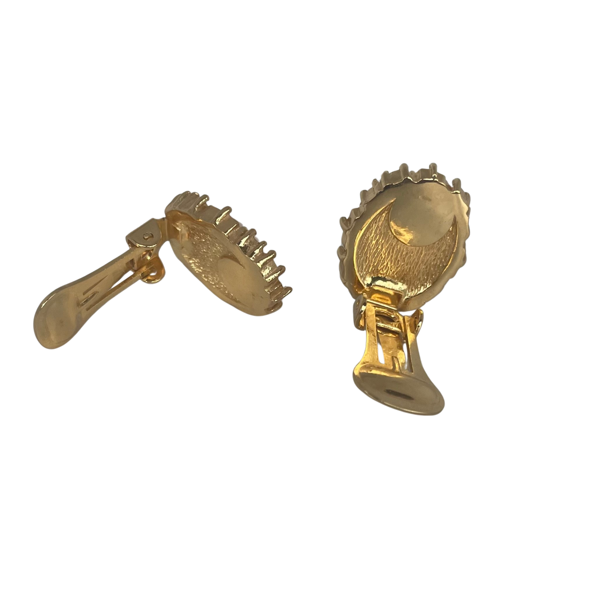 A pair of Christian Dior Faux Pearl and Crystal Clip On Earrings