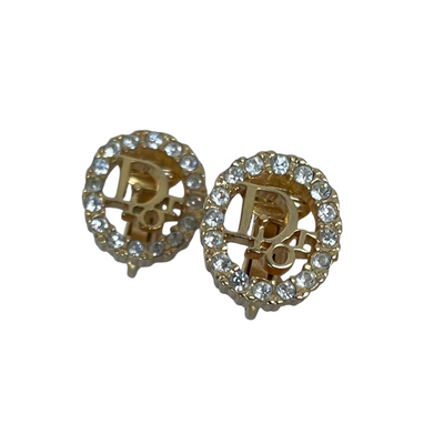 Vintage Christian Dior Logo Clip Earrings