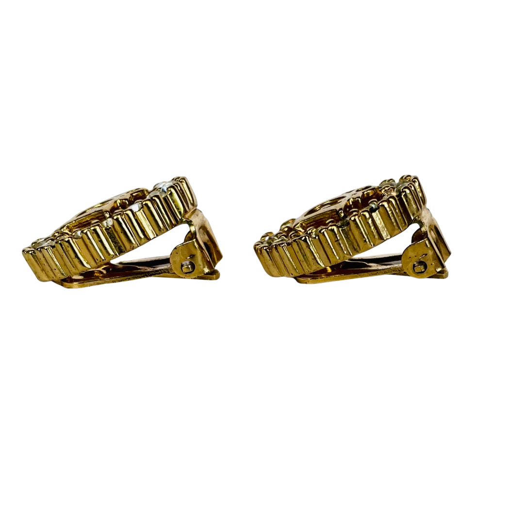 Vintage Christian Dior Logo Clip Earrings
