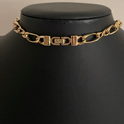 Vintage Christian Dior Long Gold-Plated Necklace with Faux Pearls