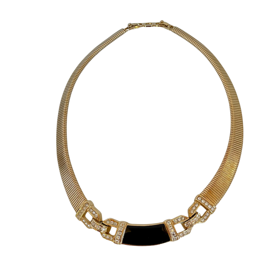 Christian Dior Vintage Enamel and Crystal Necklace