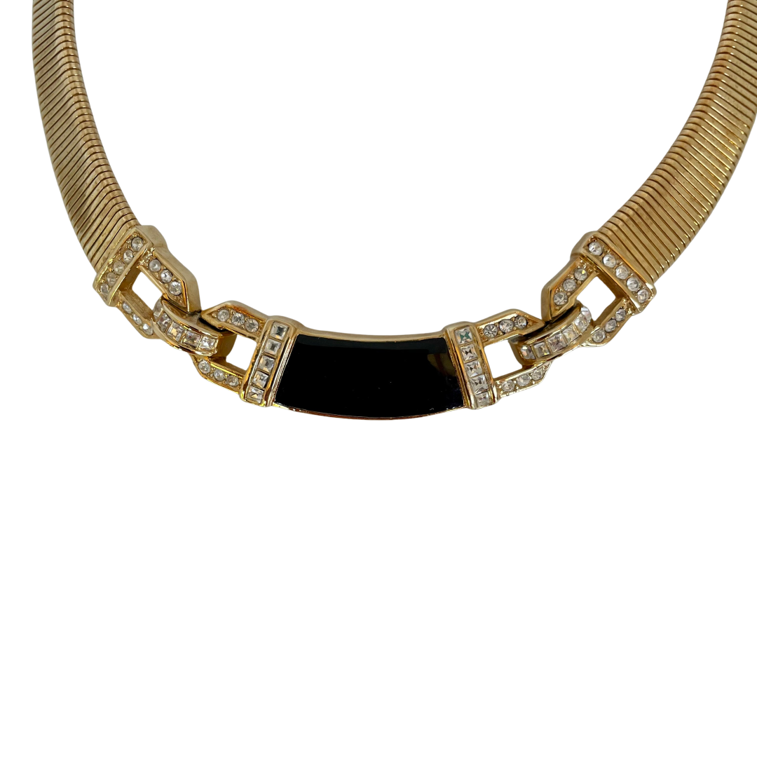 Christian Dior Vintage Enamel and Crystal Necklace