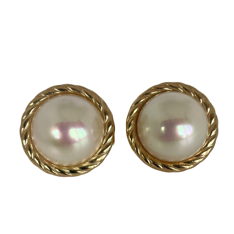 A pair of Vintage Christian Dior Pearl Clip-On Earrings, 1980s