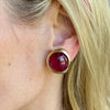 A pair of Vintage Christian Dior Faux Ruby Clip On Earrings