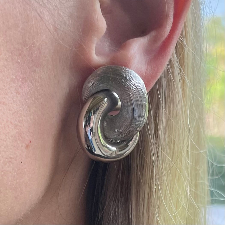 Vintage Christian Dior Large Love Knot Clip Earrings