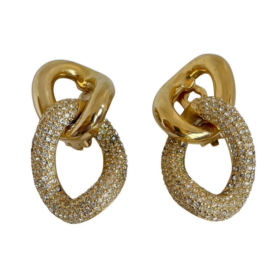 A pair of Vintage Christian Dior Door Knocker Clip-On Earrings