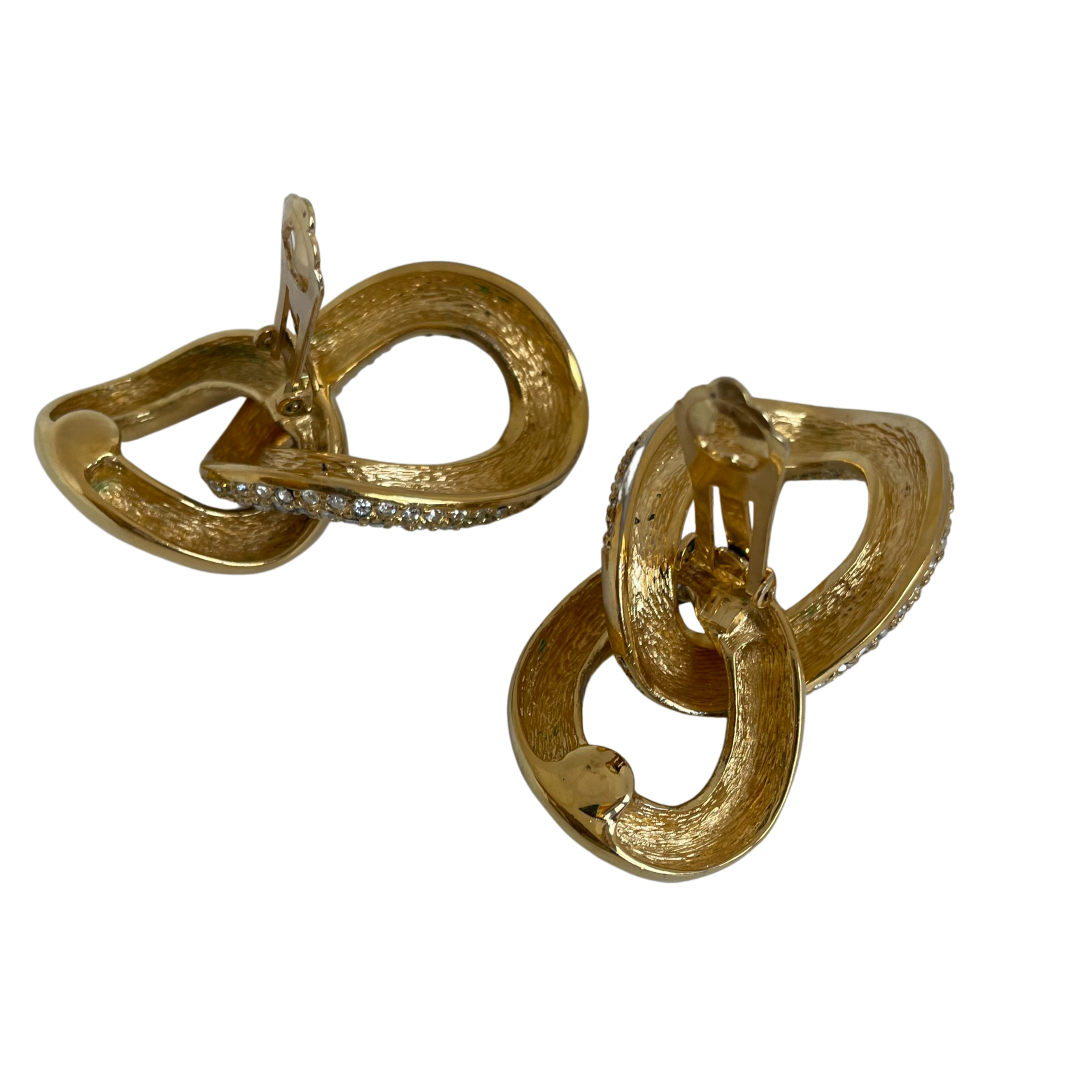 A pair of Vintage Christian Dior Door Knocker Clip-On Earrings