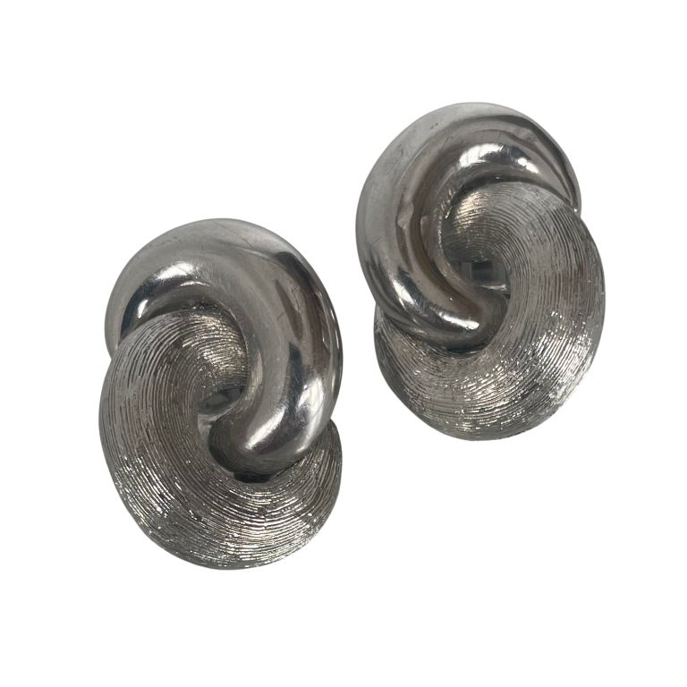 Vintage Christian Dior Large Love Knot Clip Earrings