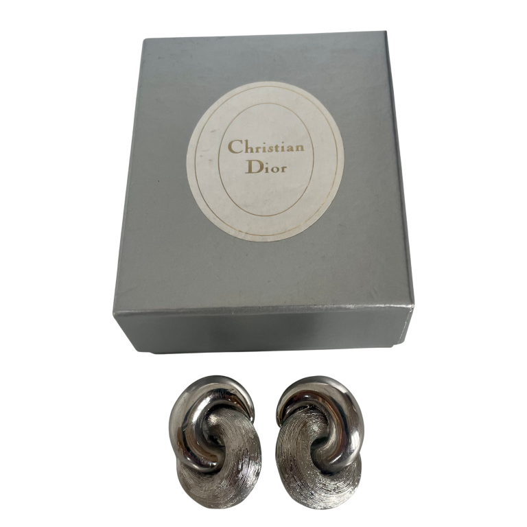 Vintage Christian Dior Large Love Knot Clip Earrings