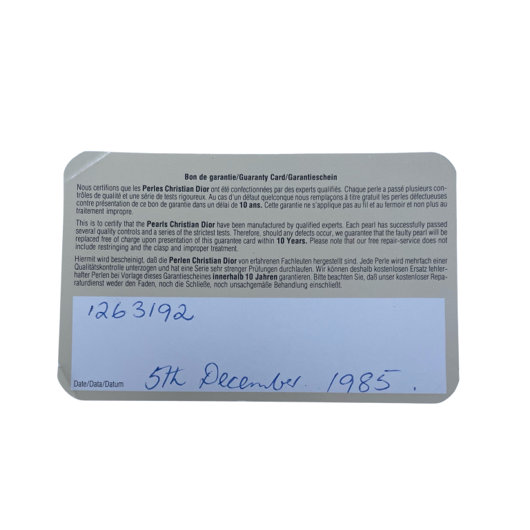 A Vintage Christian Dior Faux Pearl Necklace, 1985