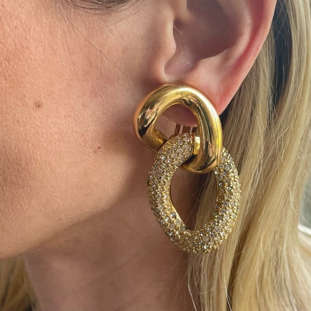 A pair of Vintage Christian Dior Door Knocker Clip-On Earrings