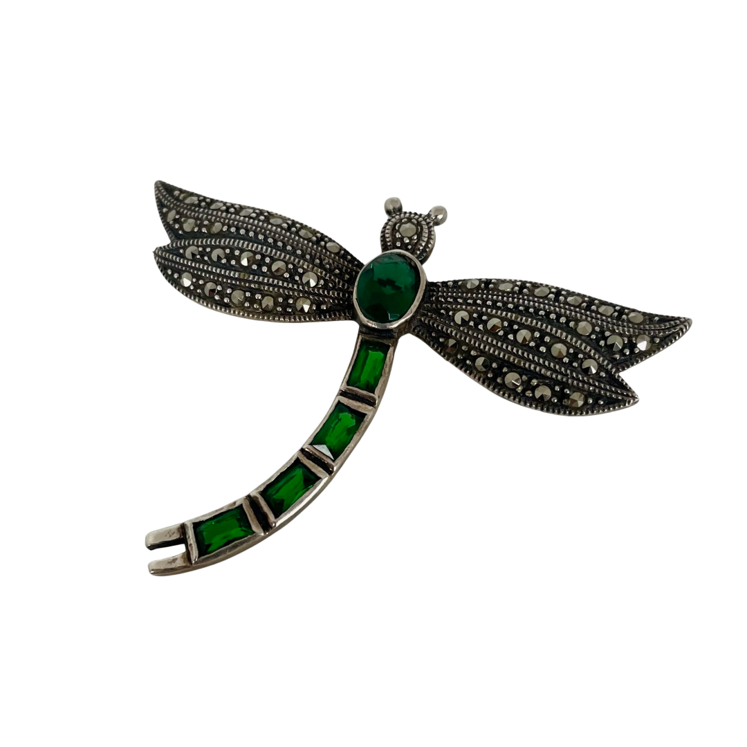 A Vintage Sterling Silver Dragonfly Brooch