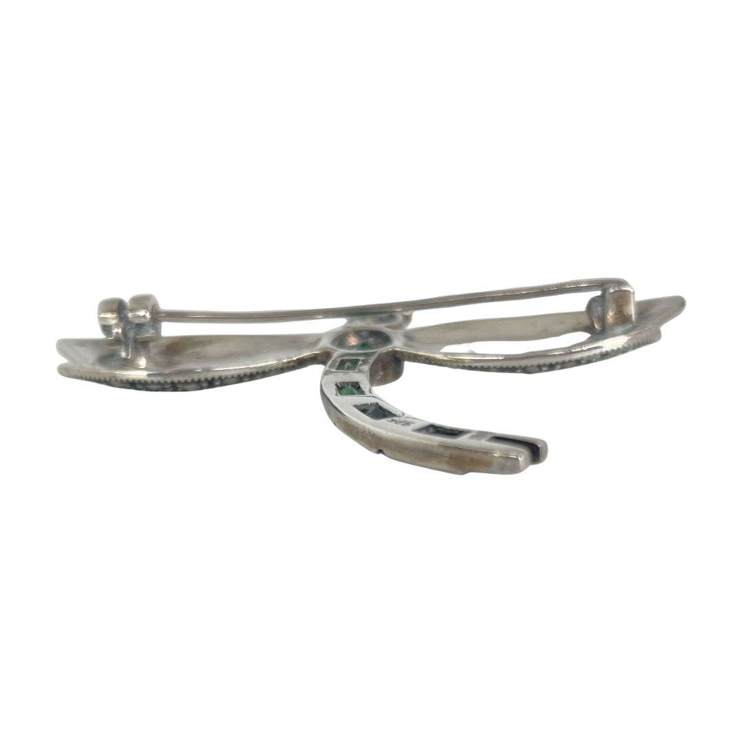 A Vintage Sterling Silver Dragonfly Brooch