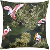 Exotic Birds Botanical Outdoor Cushion, Green