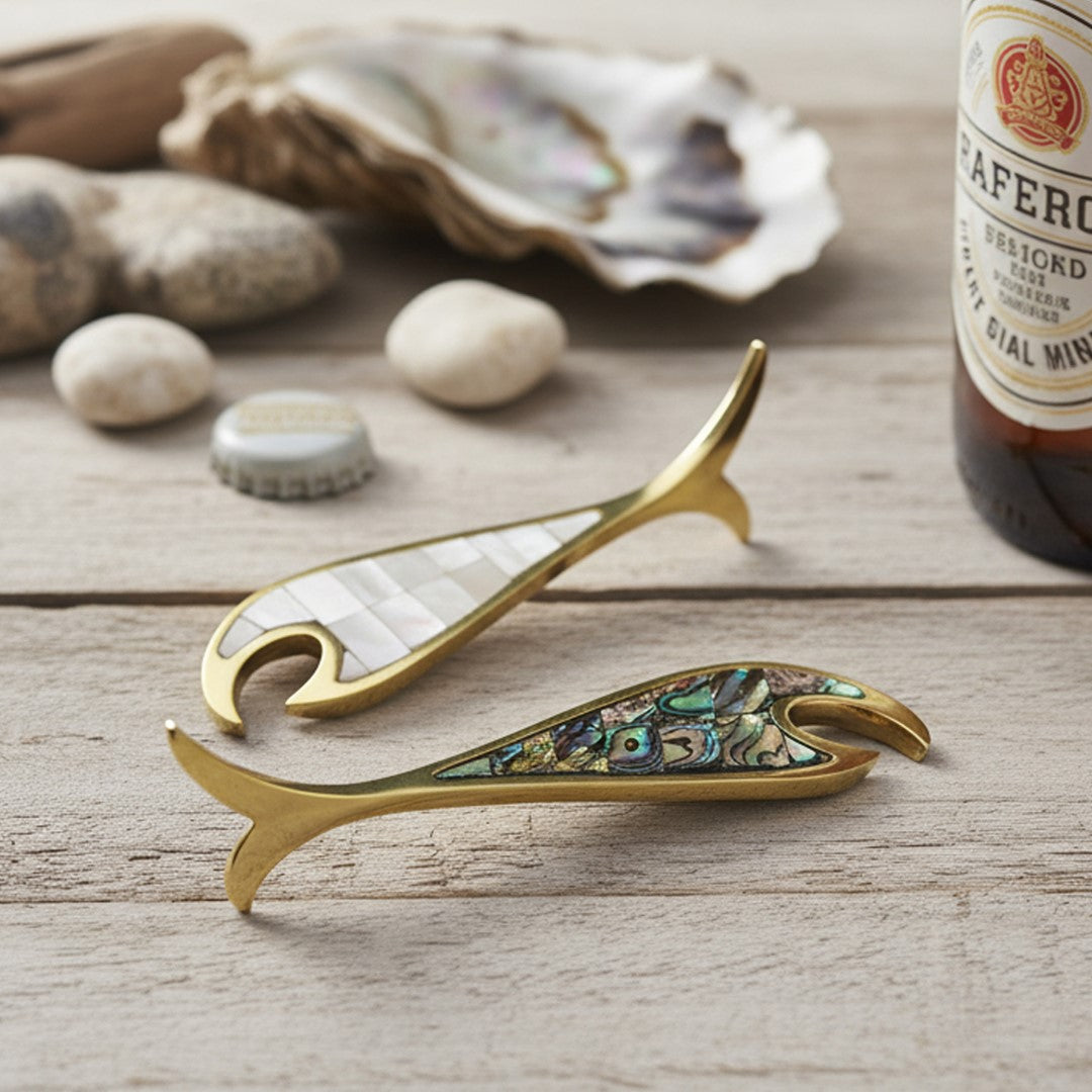 Fish Bottle Opener with Mother-of-Pearl Inlay