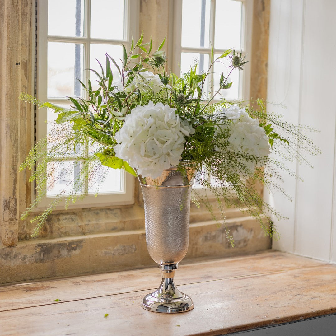 Silver-Tone Flared Vase