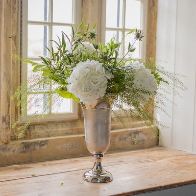 Silver-Tone Flared Vase