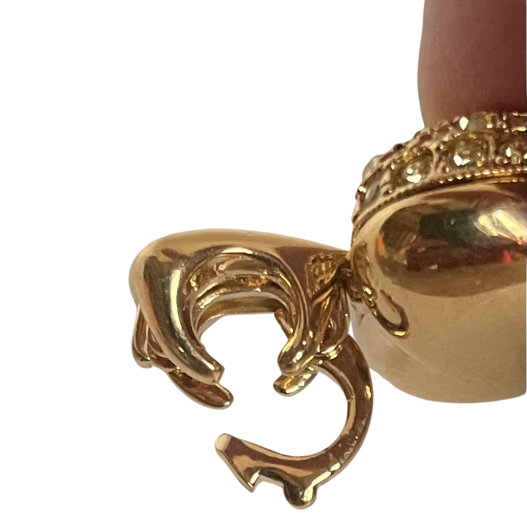 A Vintage Crystal Heart Pendant Faux Pearl Necklace