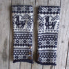 Alpaca Fair Isle Fingerless Gloves, Navy