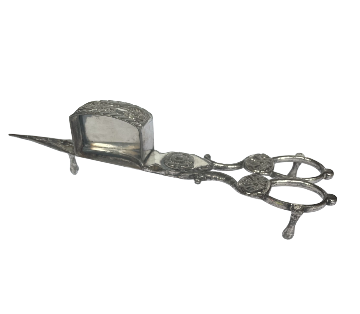 A pair of Georgian Silver Plated Candle Snuffers/Wick Trimmer