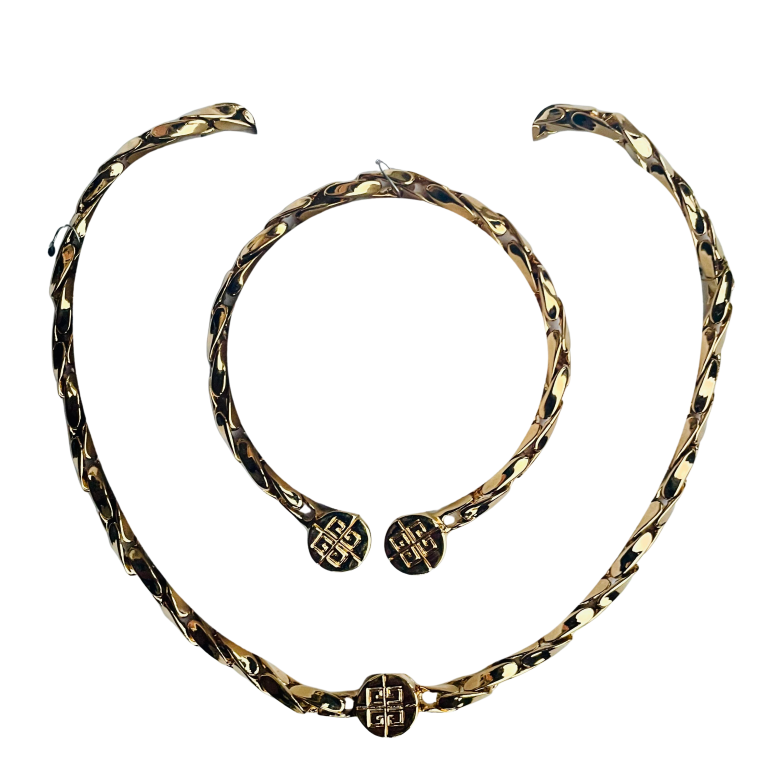 Vintage Givenchy Necklace & Bracelet Set – 1980s, Unworn, Original Box