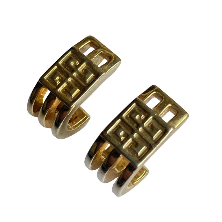 Vintage Givenchy 4G Hoop Logo Earrings, 1980s