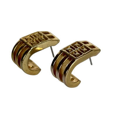 Vintage Givenchy 4G Hoop Logo Earrings, 1980s