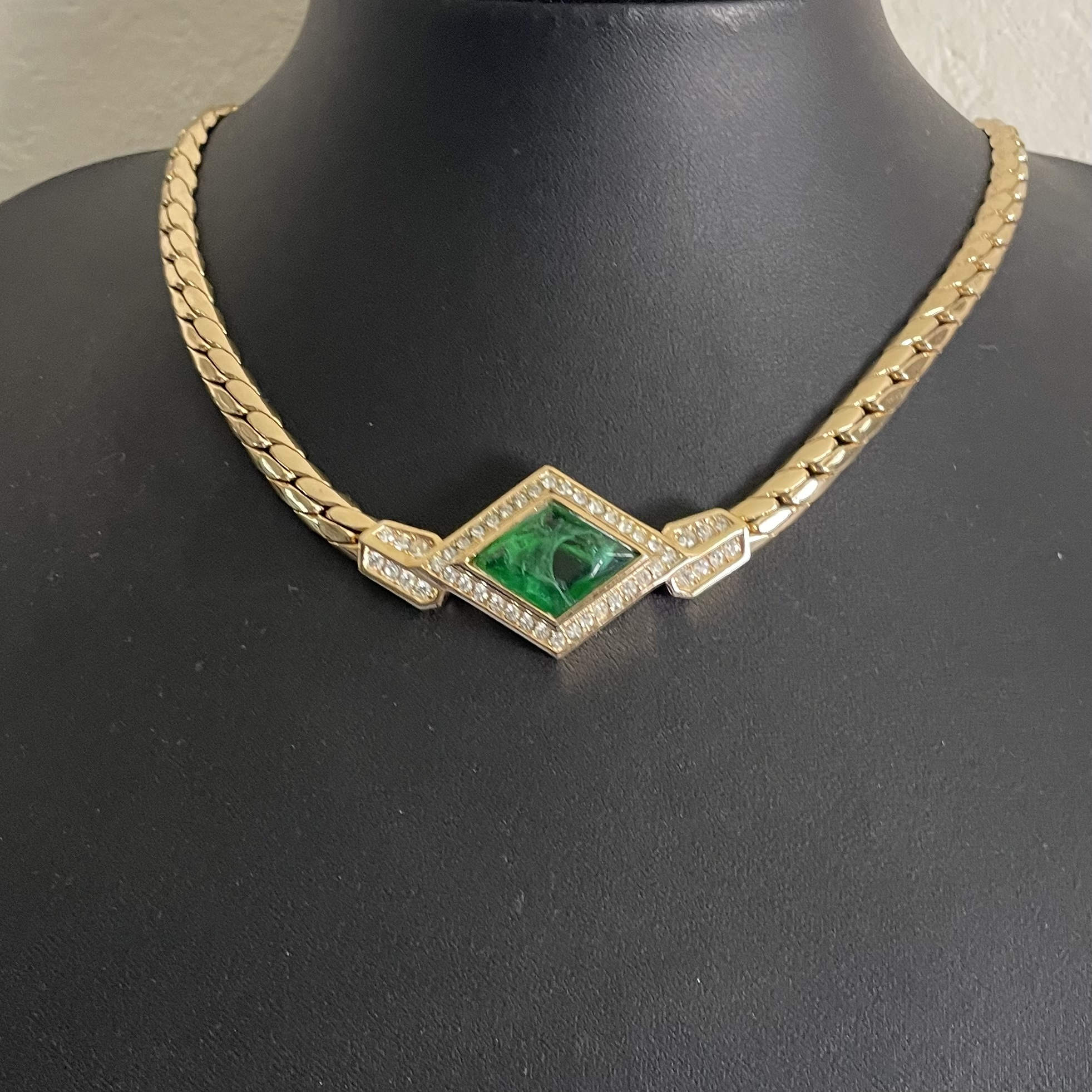 Vintage Christian Dior Art Deco Style Necklace and Earring Set, 1970s