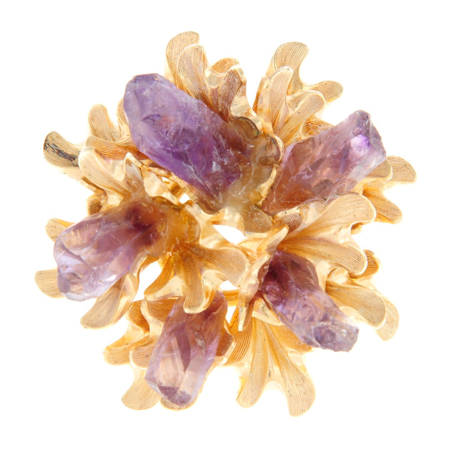 Vintage Grossé (Dior) Amethyst Brutalist Brooch, 1966