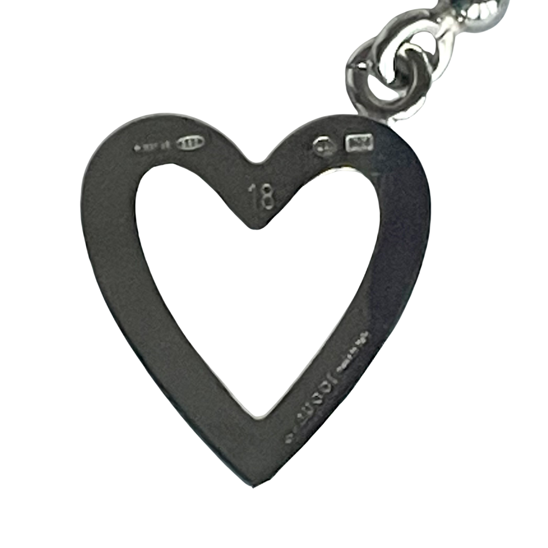 Gucci Sterling Silver Boule Chain Bracelet with Heart Toggle