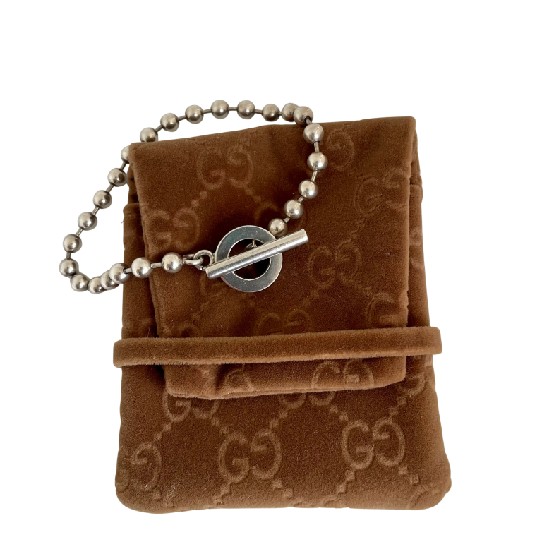 Vintage Gucci Sterling Silver Toggle Bracelet