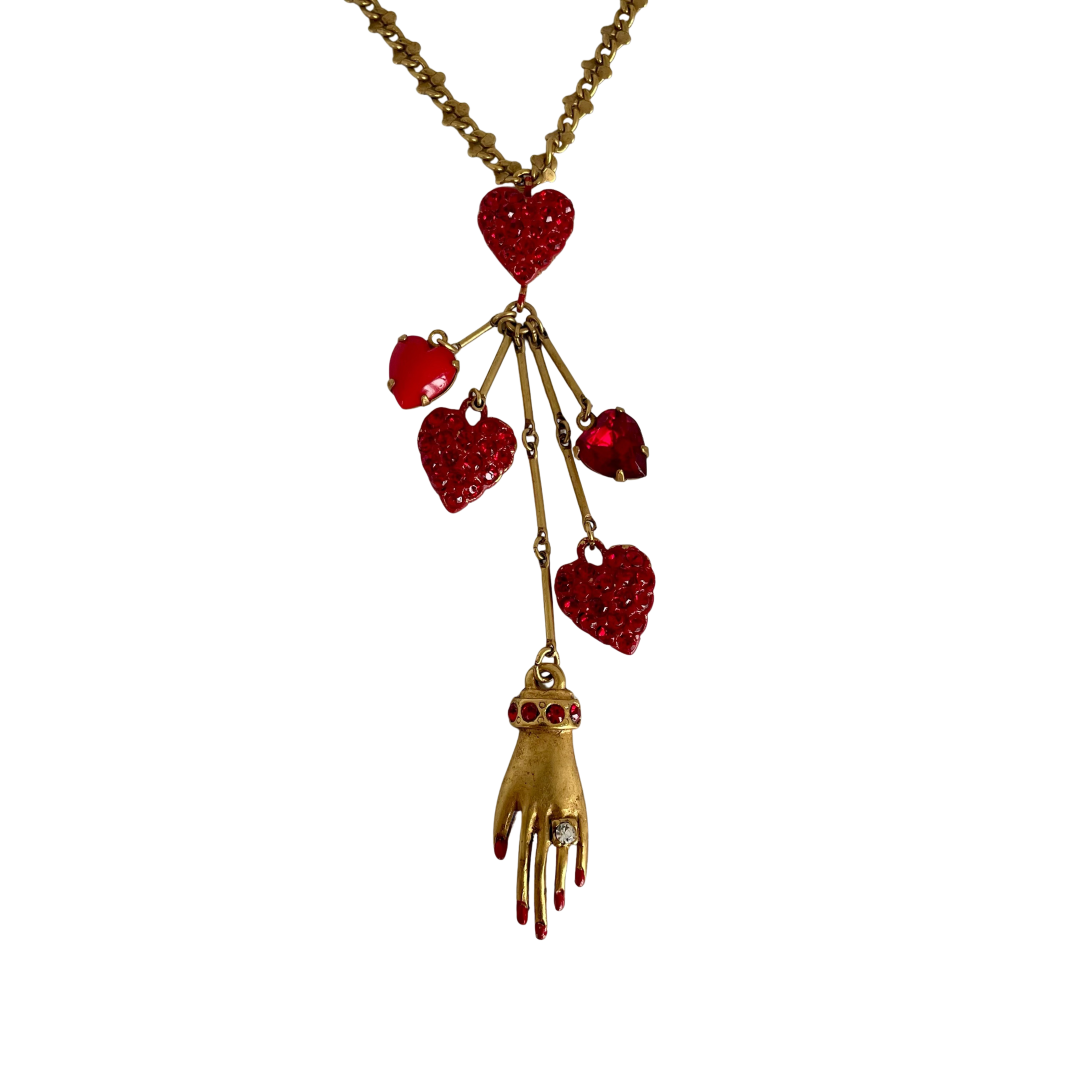 A Rare Vintage Butler & Wilson Hearts and Hand Necklace