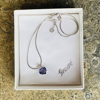 Grossé (Dior) Chain Necklace with Heart-Cut Crystal Pendant, Original Box